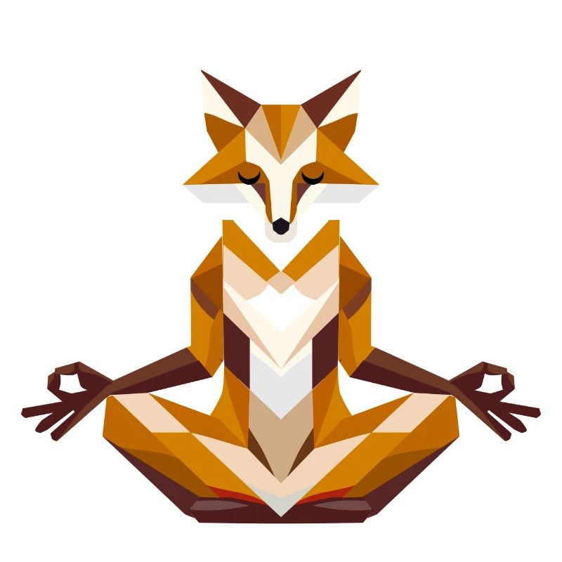 geometric fox in meditation