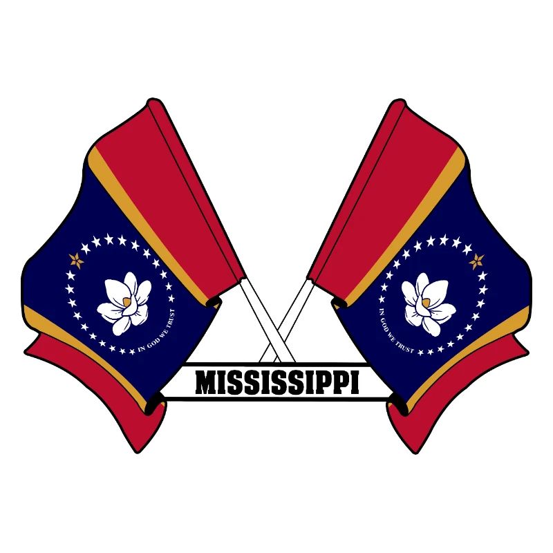 Two flags text MISSISSIPPI