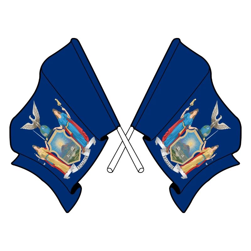 de petits drapeaux traversaient New York