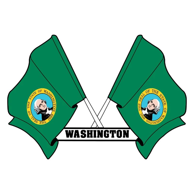 Deux drapeaux texte WASHINGTON