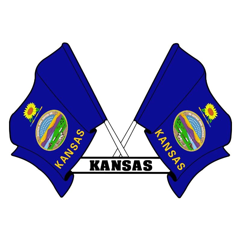 Deux drapeaux texte KANSAS