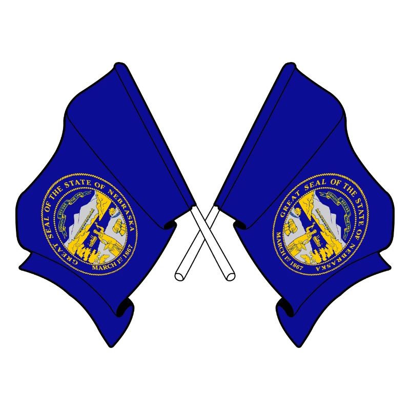 Two flags crossed Nebraska