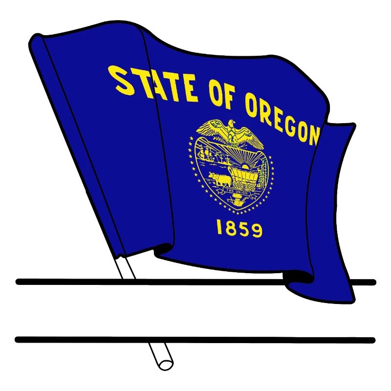 Drapeau Oregon texte bannière