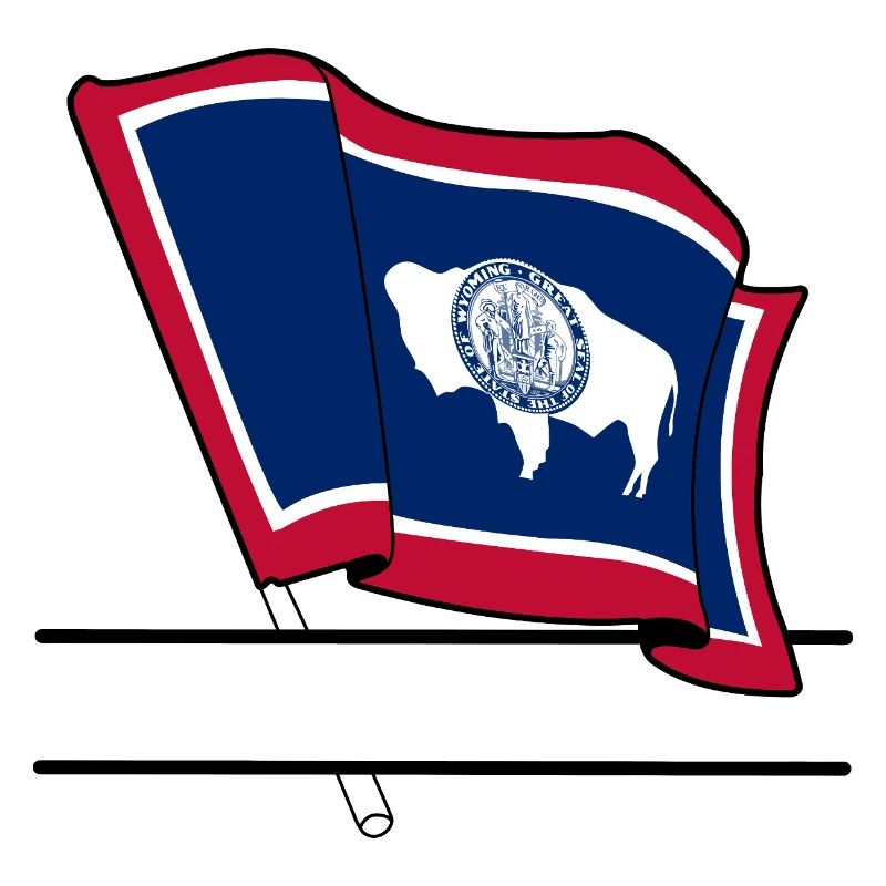 Drapeau Wyoming bannière de texte