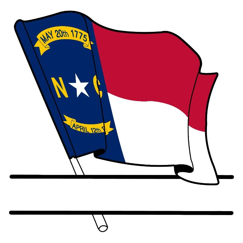 Bannière de texte du drapeau de la Caroline du Nord