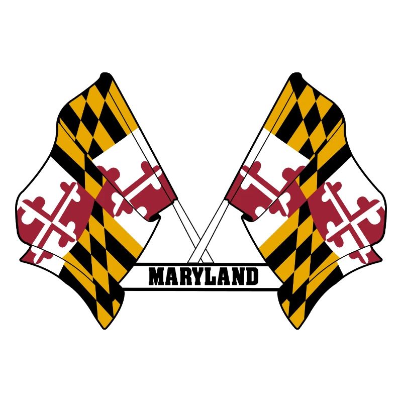Two flags text MARYLAND