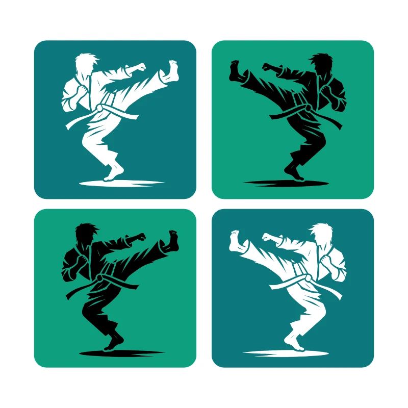 Karate Silhouette – Retro Style