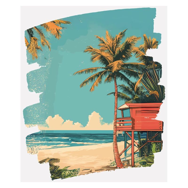 Beach Palm Trees Sun Summer
