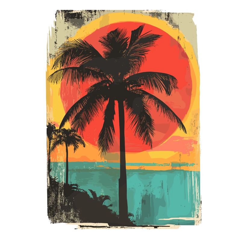 Palm Tree Sunset Summer Sun