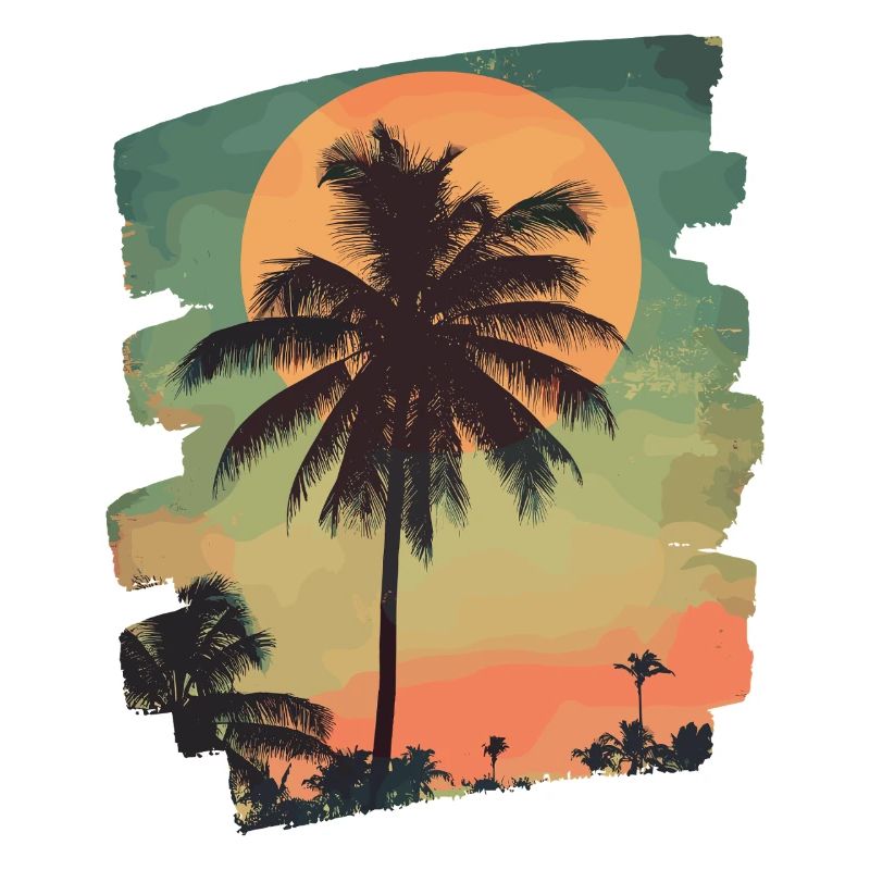 Palm Tree Sunset Summer Sun