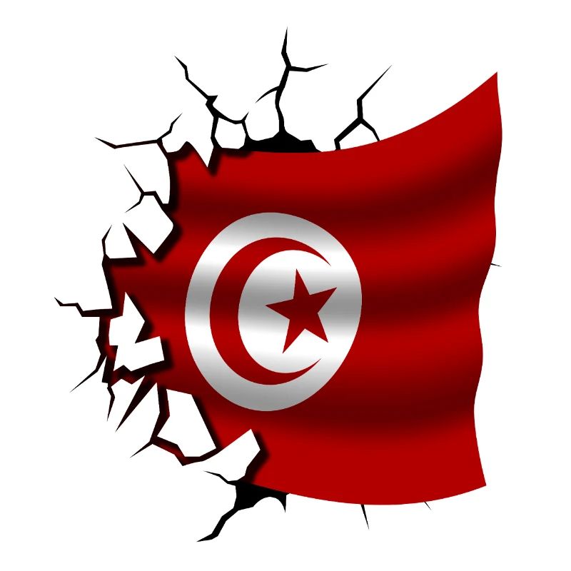 Drapeau de la Tunisie - Tunisie - Drapeau Broken Design