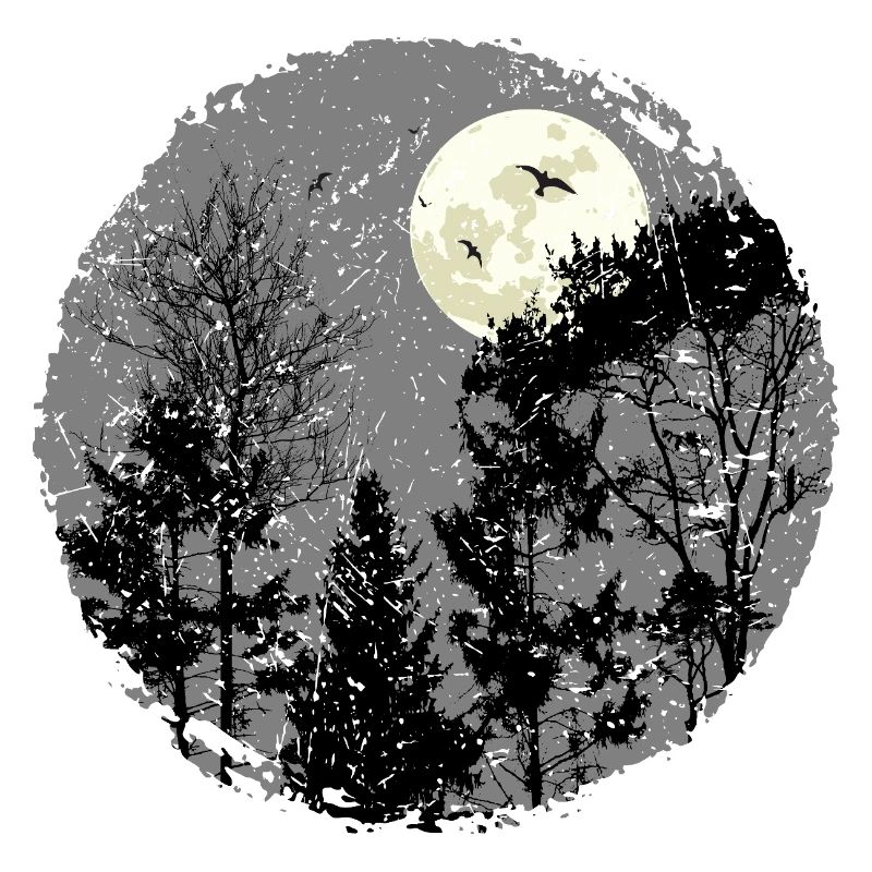 Hallowing Night Forest Scene
