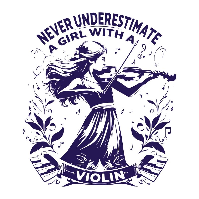 Fille jouant du violon avec citation d’autonomisation
