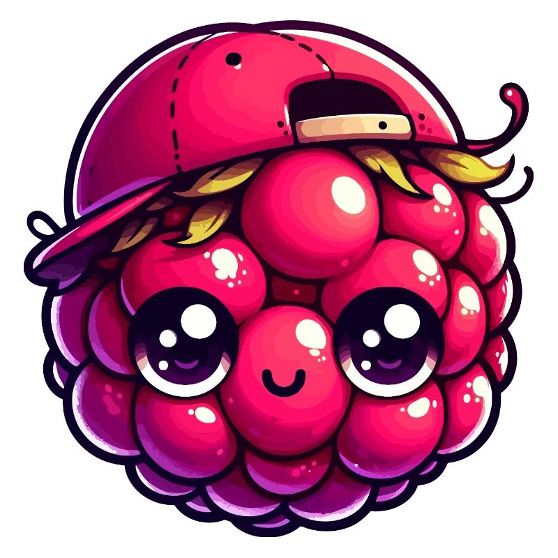 Adorable Raspberry with Cap