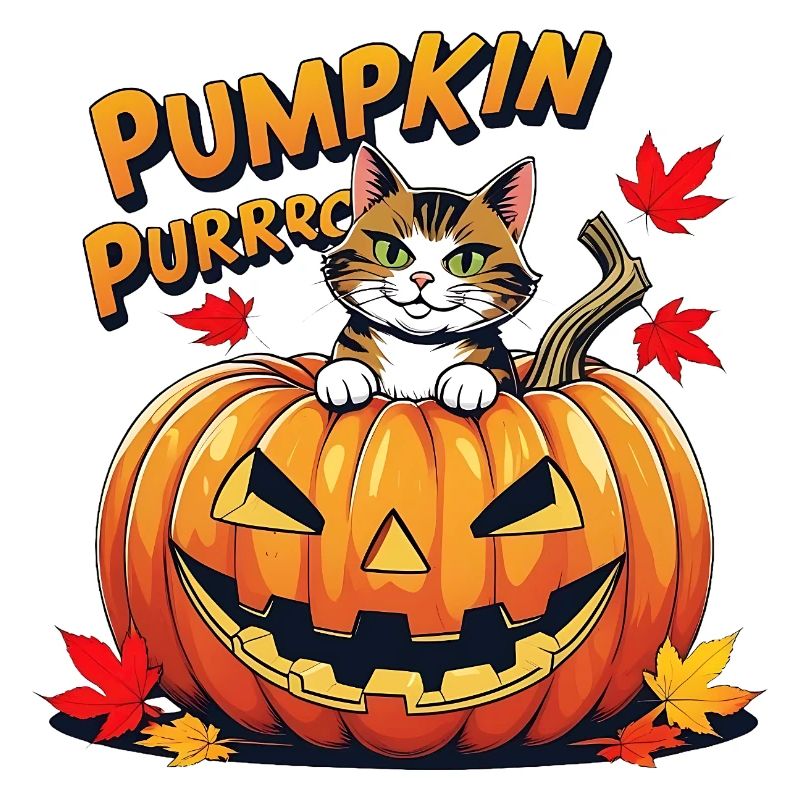 Conception de citrouille d’Halloween pour chat
