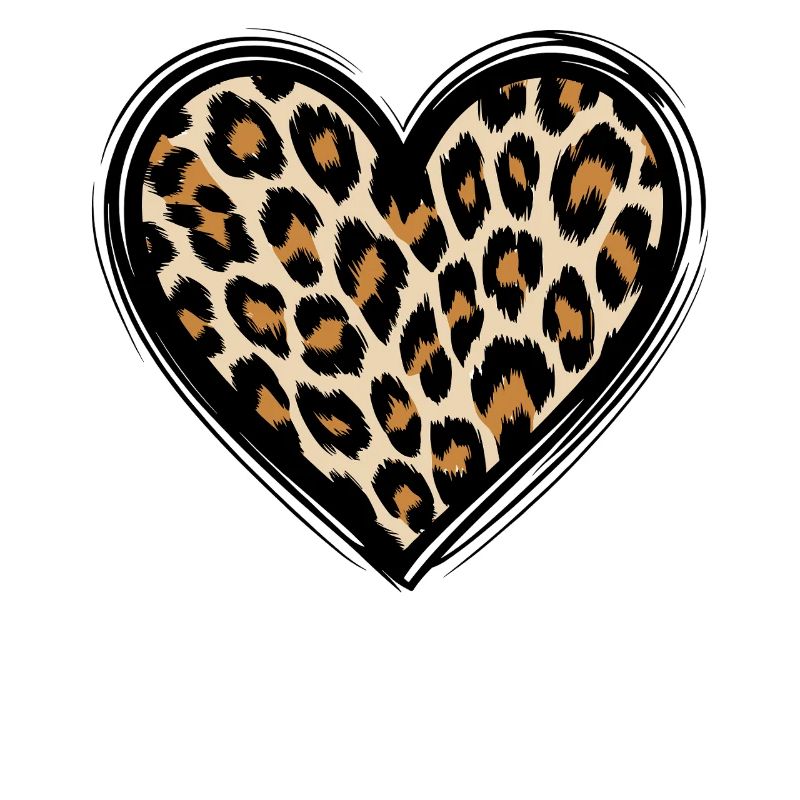 Leopard heart pattern with animal print