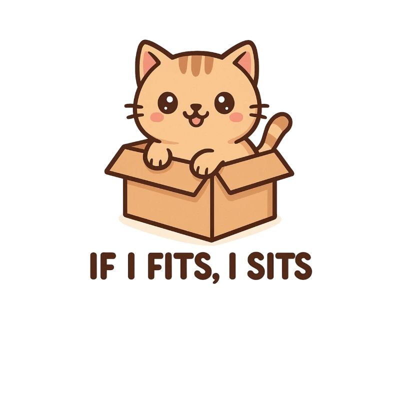 Kitten in a package with a saying