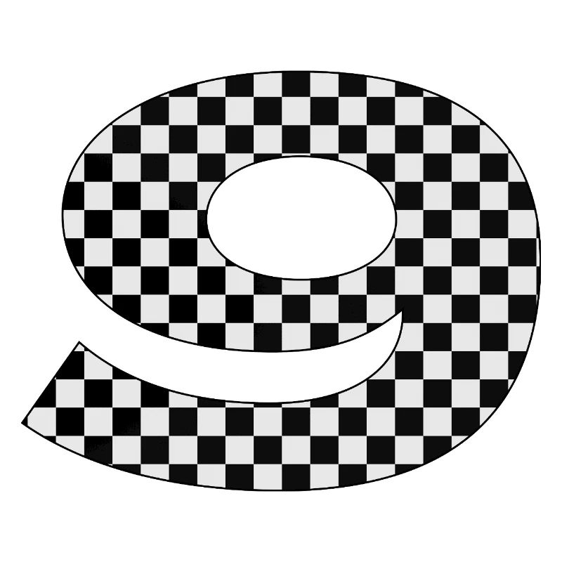 Checkered Number 9 Design