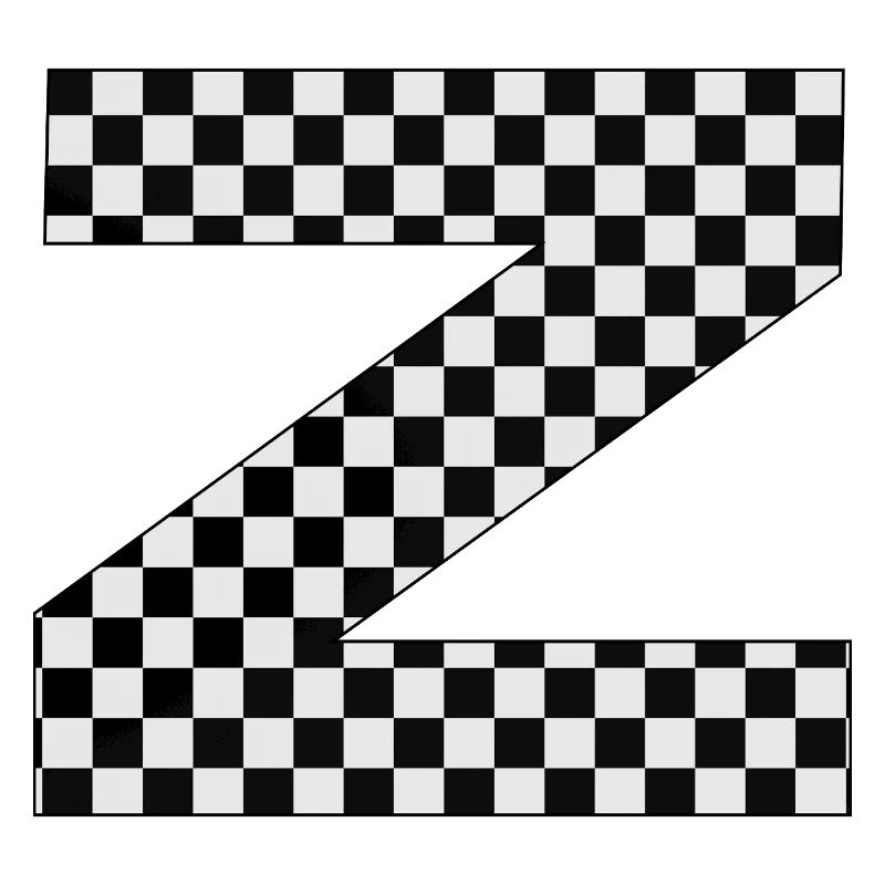 Checkerboard Pattern Design Letter Z