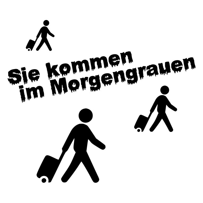 Rolling suitcase at dawn