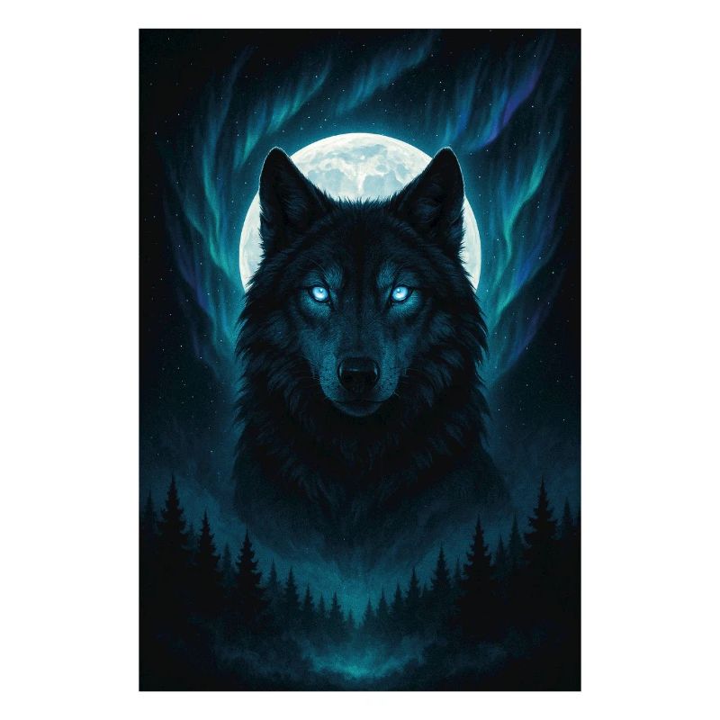 Mystic Wolf Before Full Moon