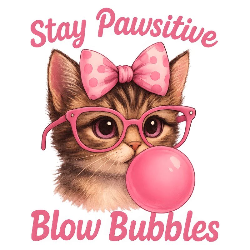 Chat mignon - Stay Pawsitive Blow Bubbles