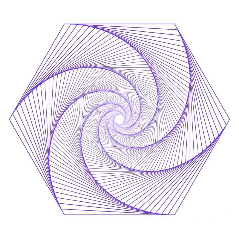Spiral in hexagonal pattern