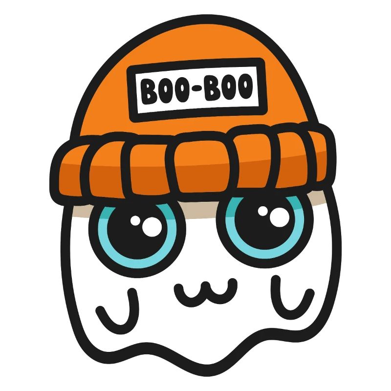 Fantôme mignon dans un bonnet orange