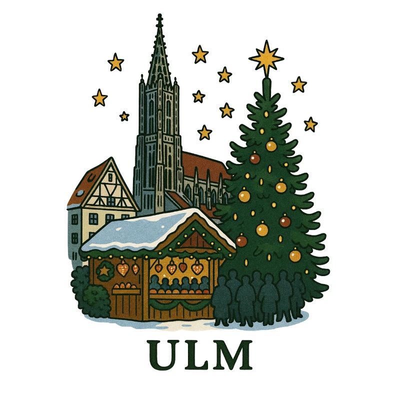 Cathédrale d’Ulm avec marché de Noël