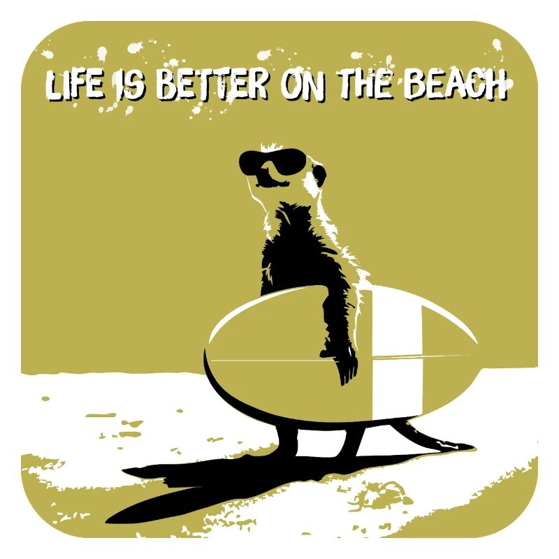 Sympa suricate avec planche de surf