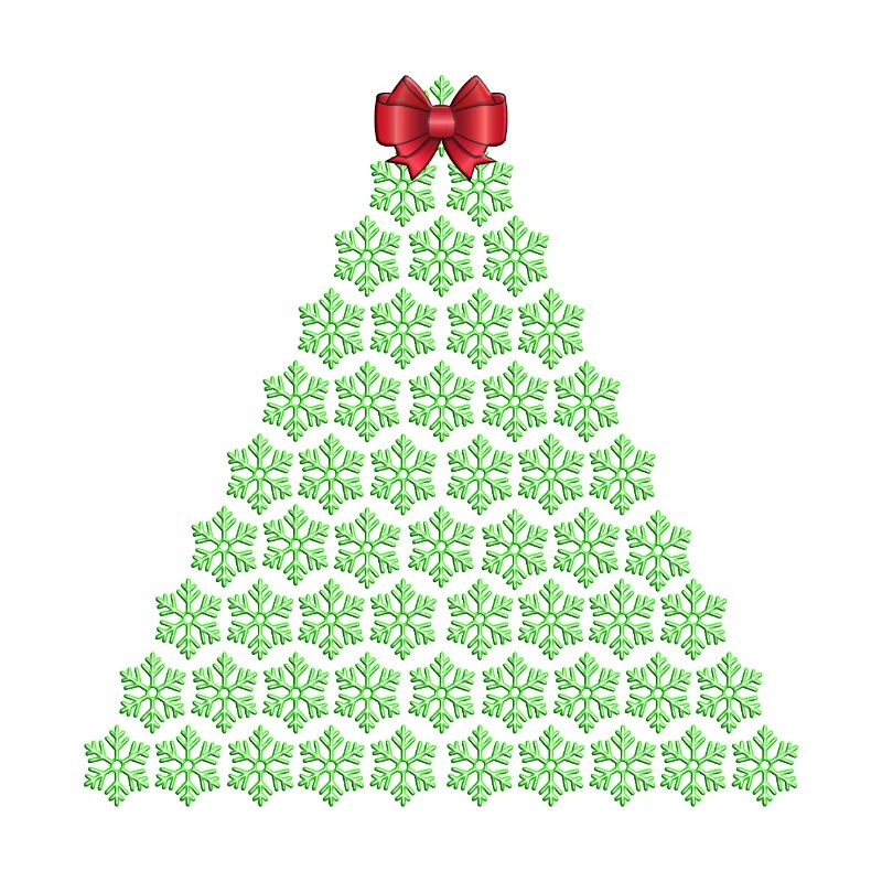 Snowflake Christmas tree with bow