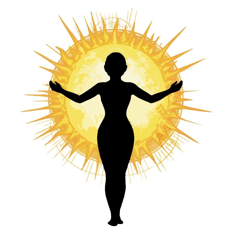 Femme embrassant le soleil