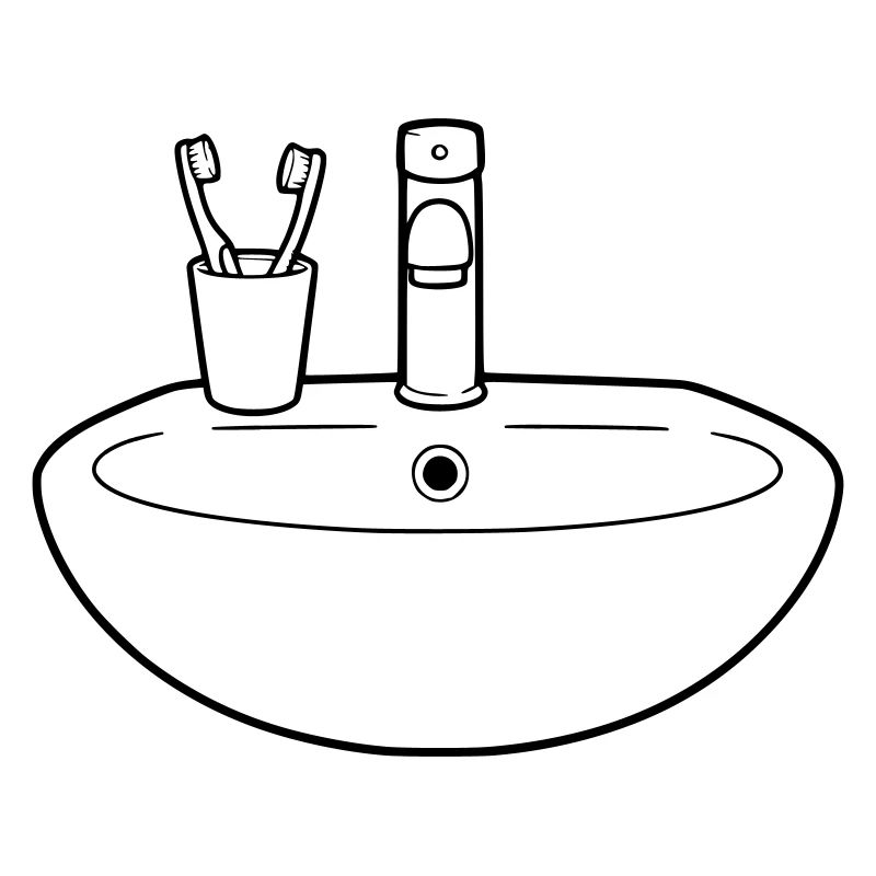 Sink Bathroom Plumbing Vector
