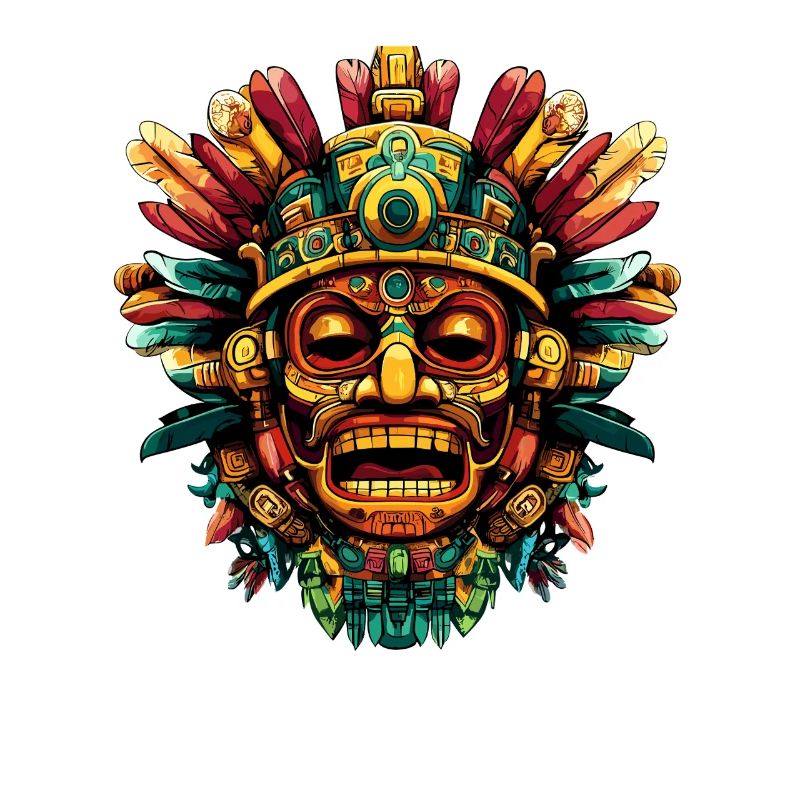 Aztec Feather Mask Color Explosion