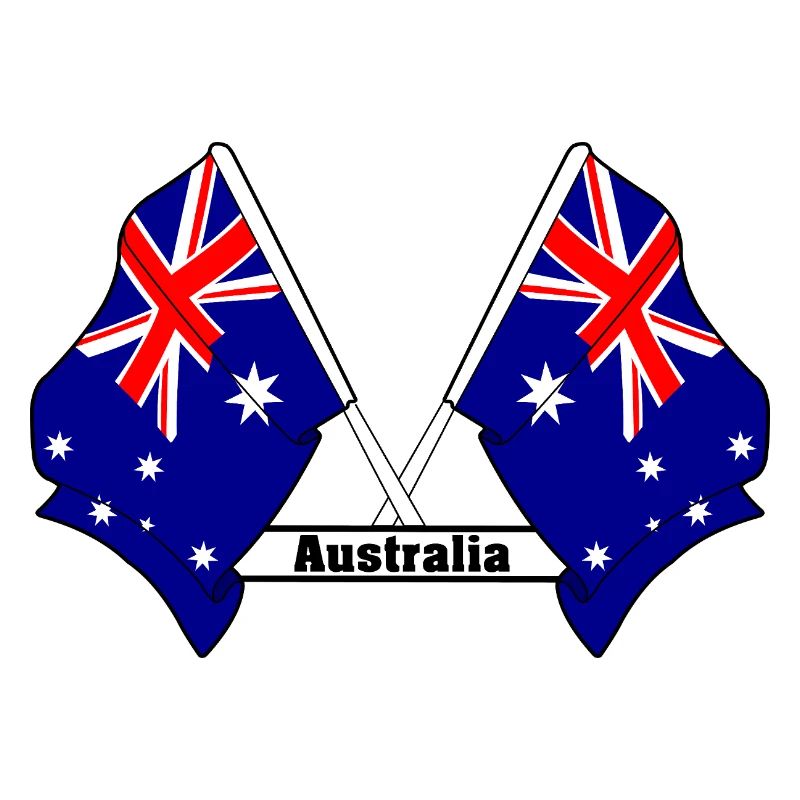 Australia Crossed Flags