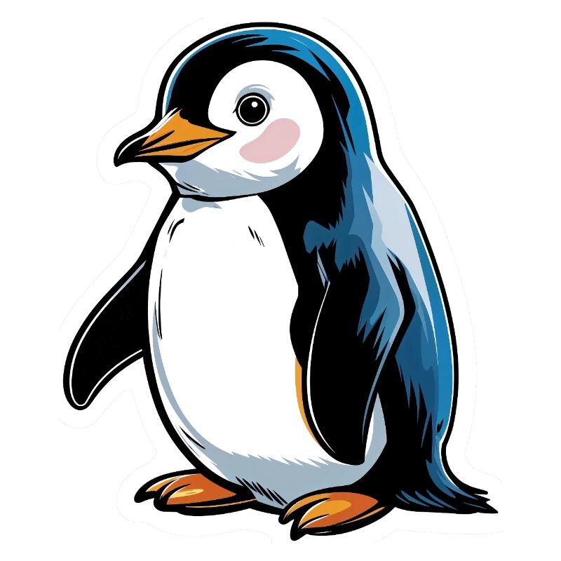 Comic Penguin Blue Tone
