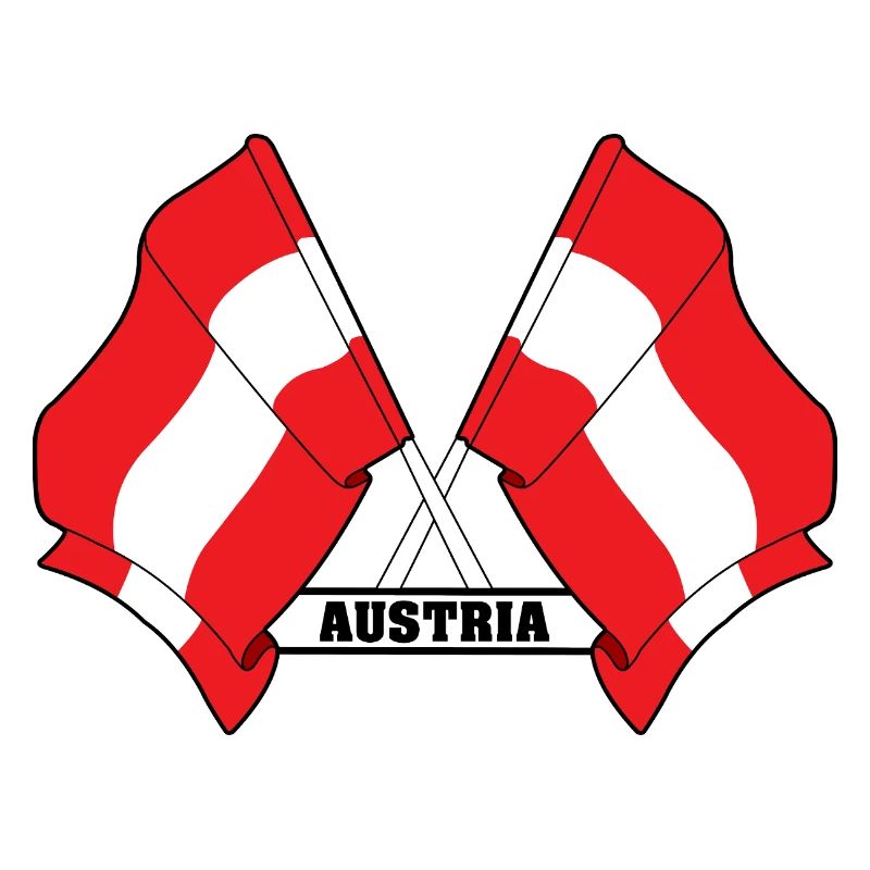Austria Crossed Flags