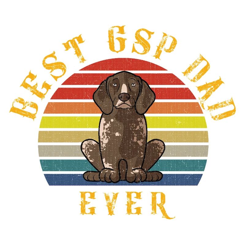 Best GSP Dad Ever German Shorthaired Pointer Retro