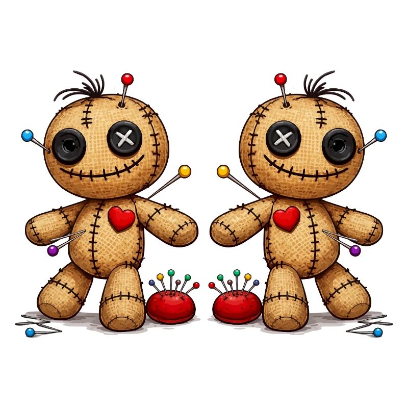 Voodoo doll with needles