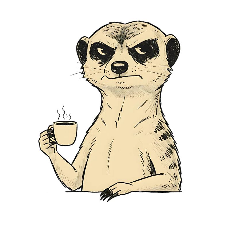 Grumpy Meerkat Coffee Lover – Funny