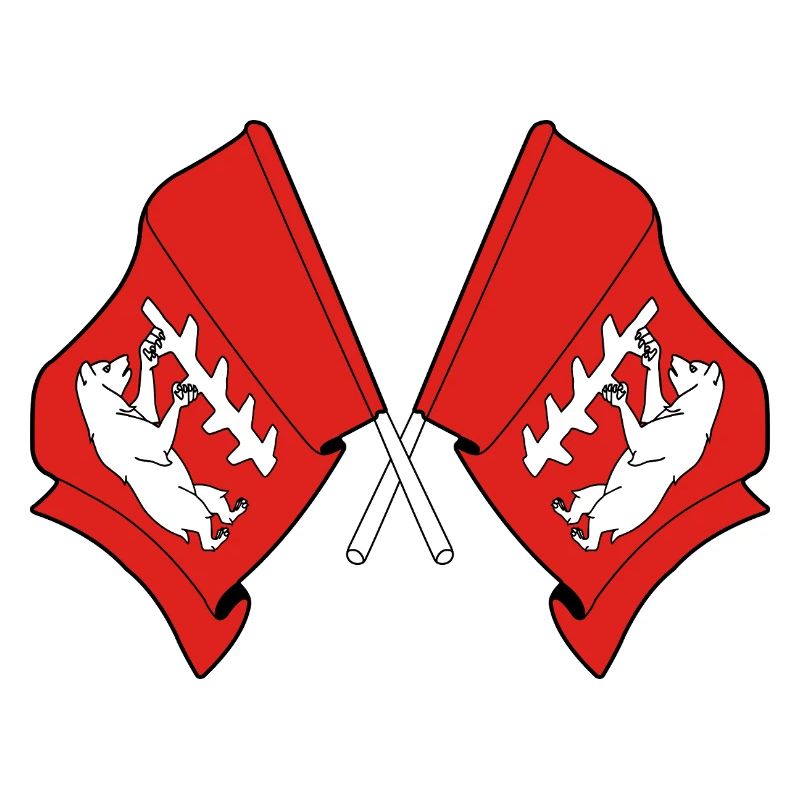 Deux drapeaux croisés du Warwickshire