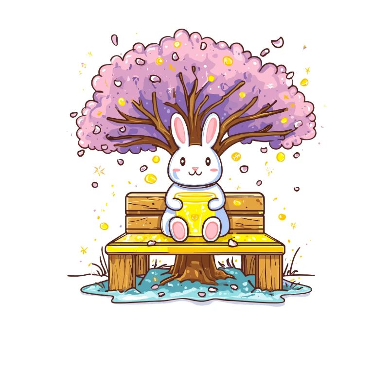 Rabbit with honey on the tree
