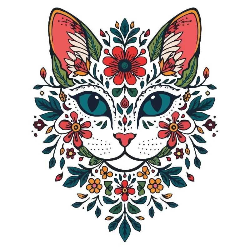 Portrait du chat fleur