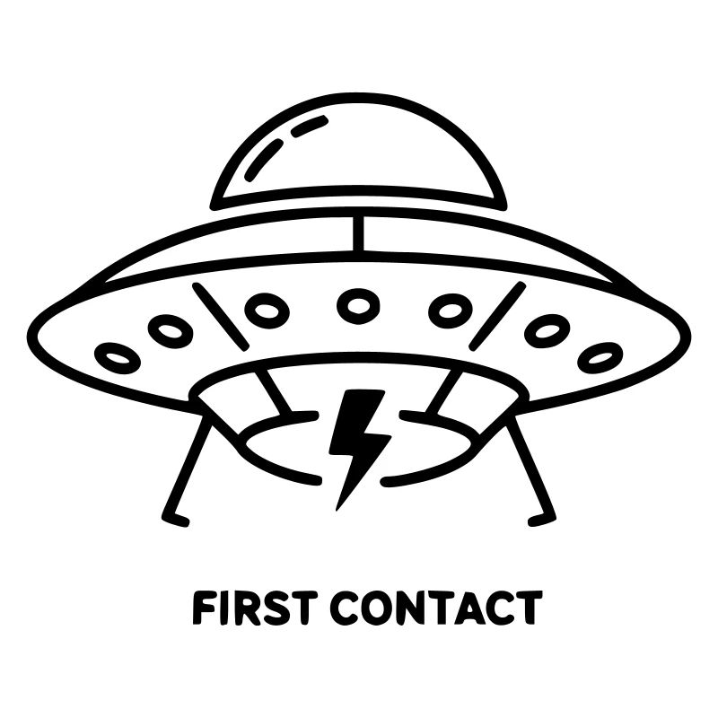 UFO First Contact Alien Lightning Vector