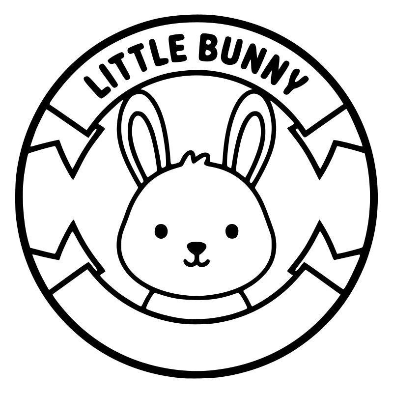Badge du logo du petit lapin Mignon