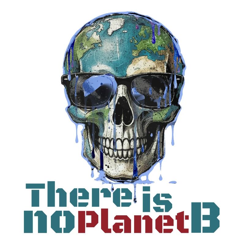 There Is No Planet B Tee Skull Eco Climate Protest
