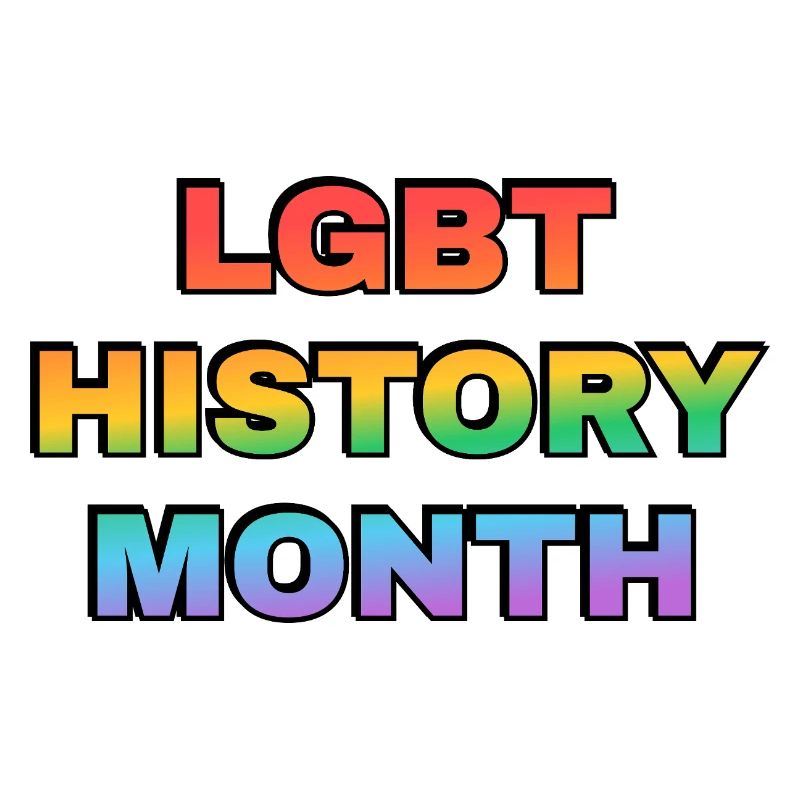 LGBT History Month Gradient Rainbow Text