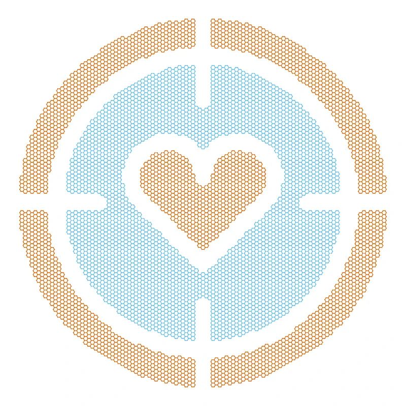 Heart in Target Emblem, honeycomb pattern