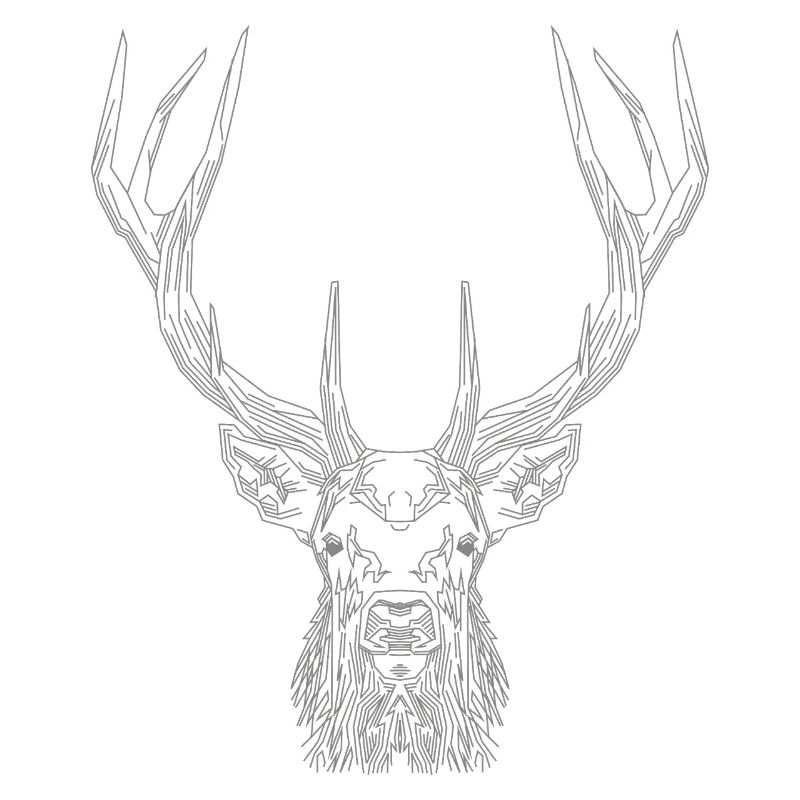 Tech Deer – Geometric Deer in Grey