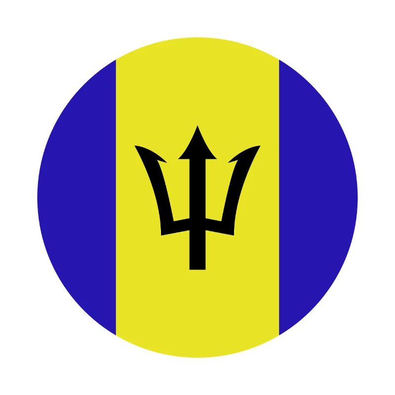 Drapeau rond de la Barbade